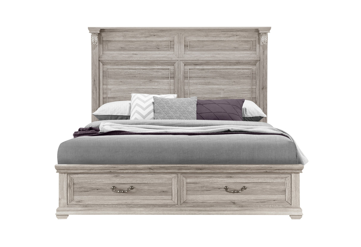 Tatum Natural Queen Bed With Storage | Global