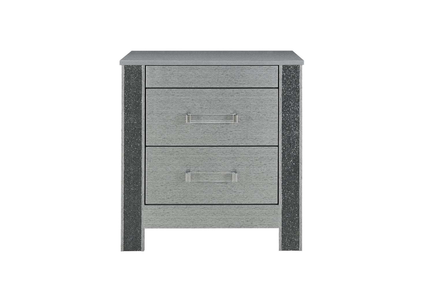 Logan Silver Nightstand | Global Furniture USA - Home Elegance USA
