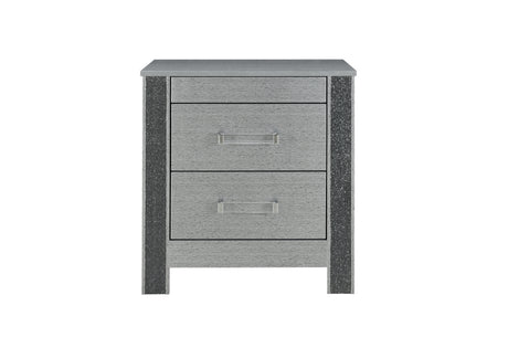 Logan Silver Nightstand | Global Furniture USA - Home Elegance USA