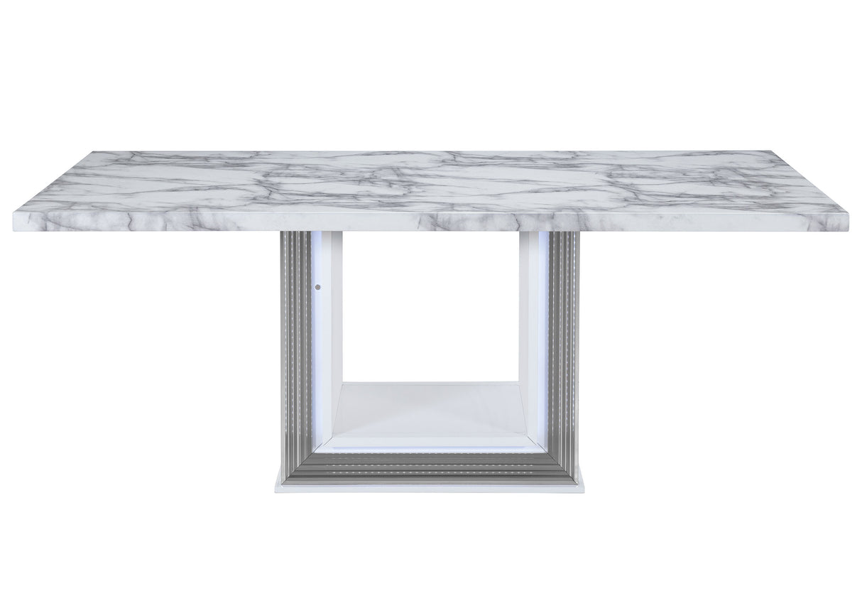 Ylime White Marble Dining Table | Global