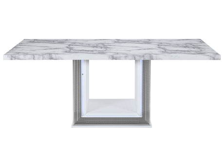 Ylime White Marble Dining Table | Global