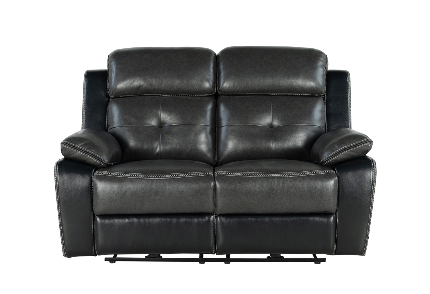 U5050 Blanche Charcoal/Black Power Reclining Loveseat | Global Furniture USA
