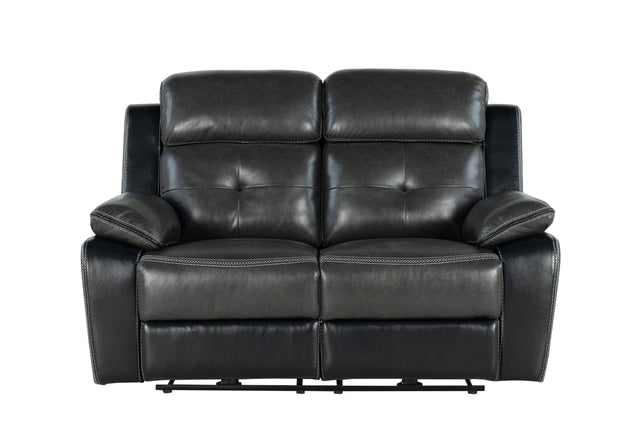 U5050 Blanche Charcoal/Black Power Reclining Loveseat | Global Furniture USA