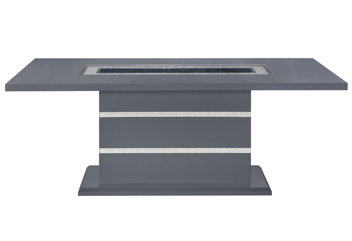 Monaco Dark Grey Dining Table And 4 Monaco Dark Grey Dining Chairs - sold by Home Elegance USA