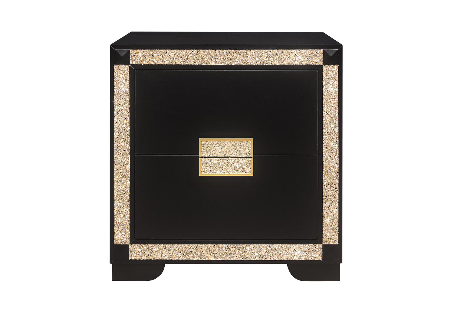 Blake Black/Gold Nightstand | Global Furniture USA - Home Elegance USA