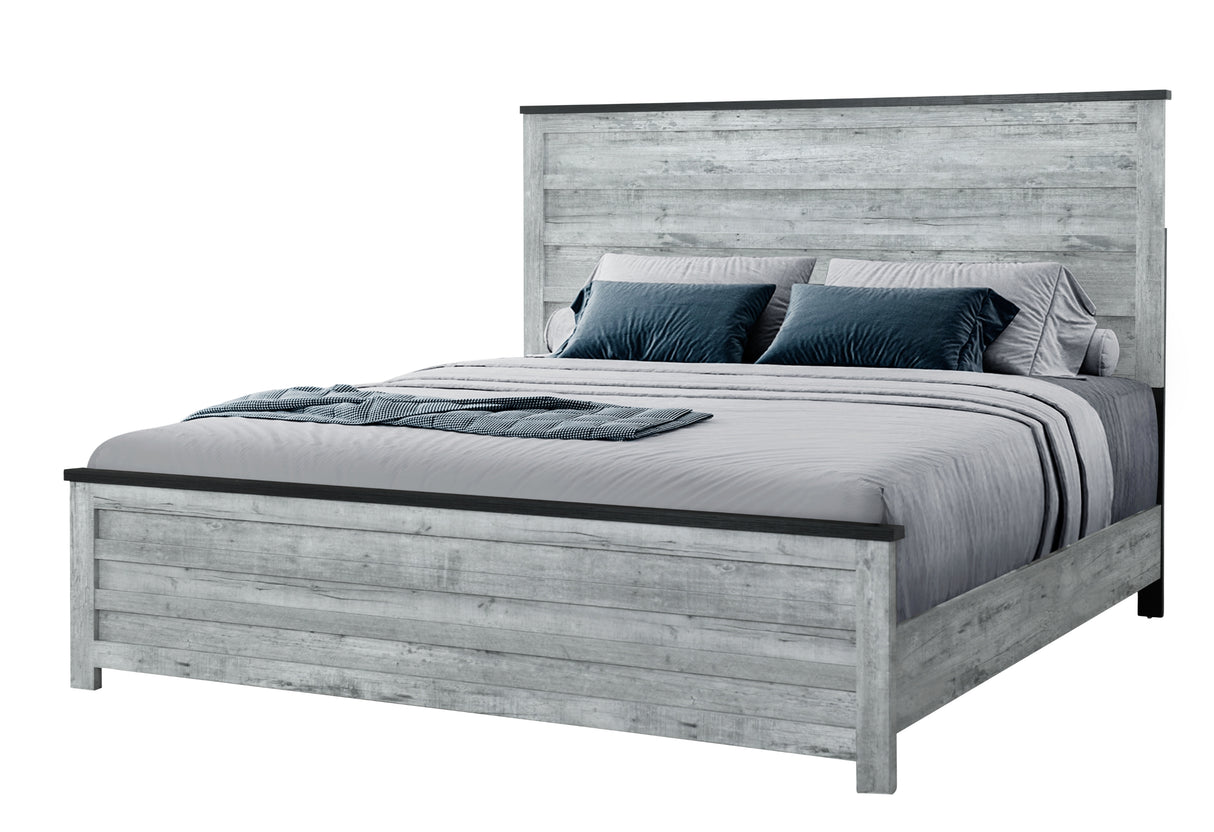 Ozark Grey Wash Queen Bed | Global - Home Elegance USA