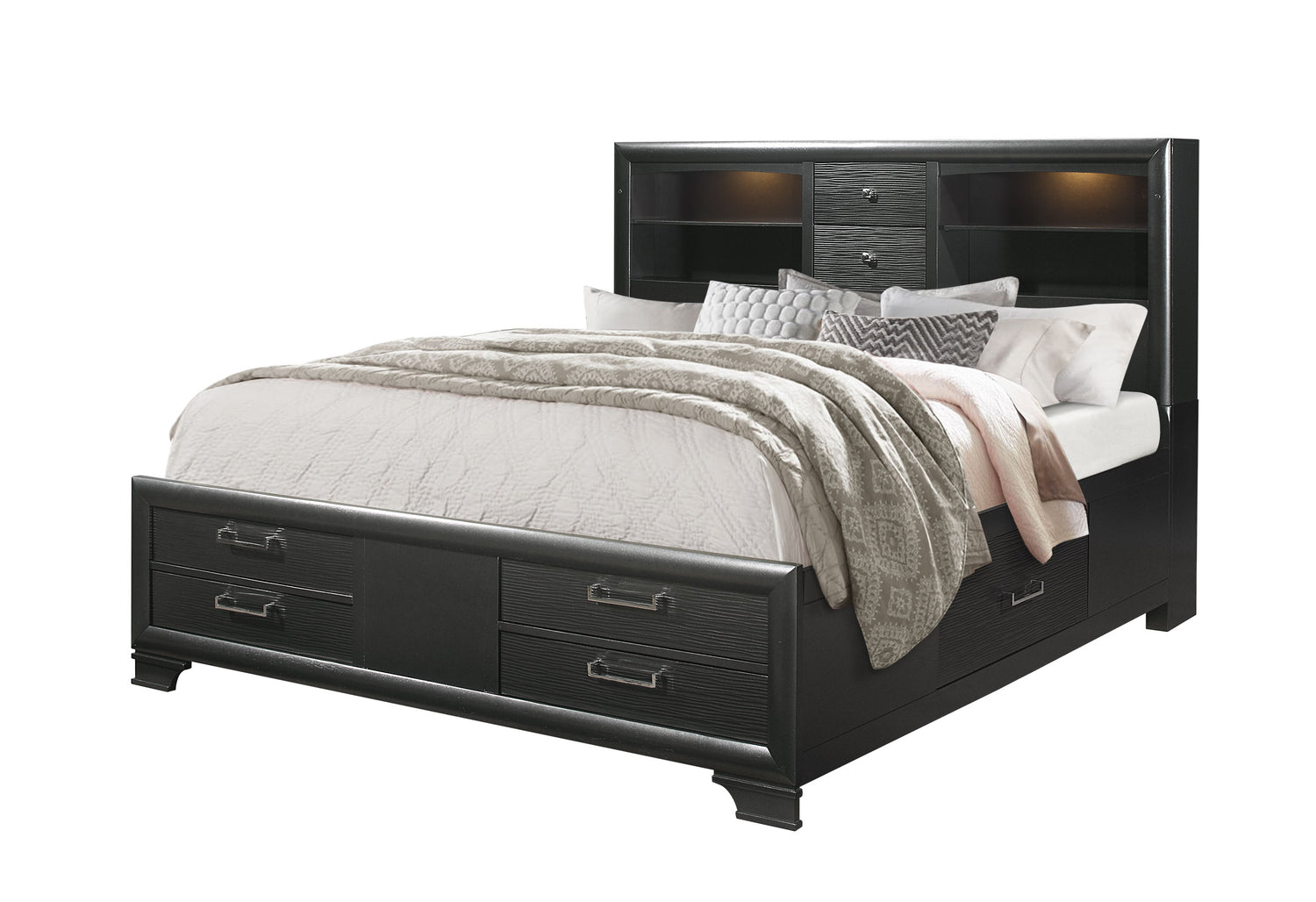 Jordyn Grey King Bed | Global - Home Elegance USA