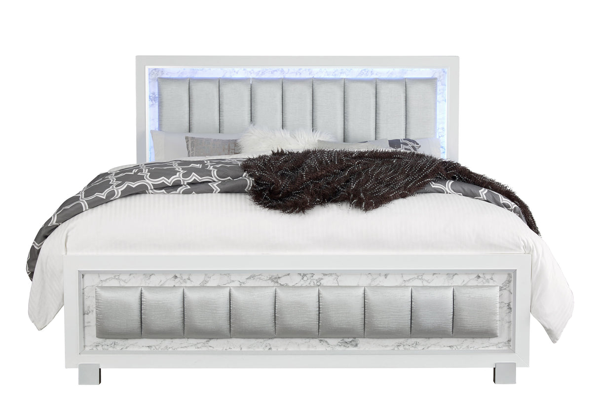 Santorini White Queen Bed | Global