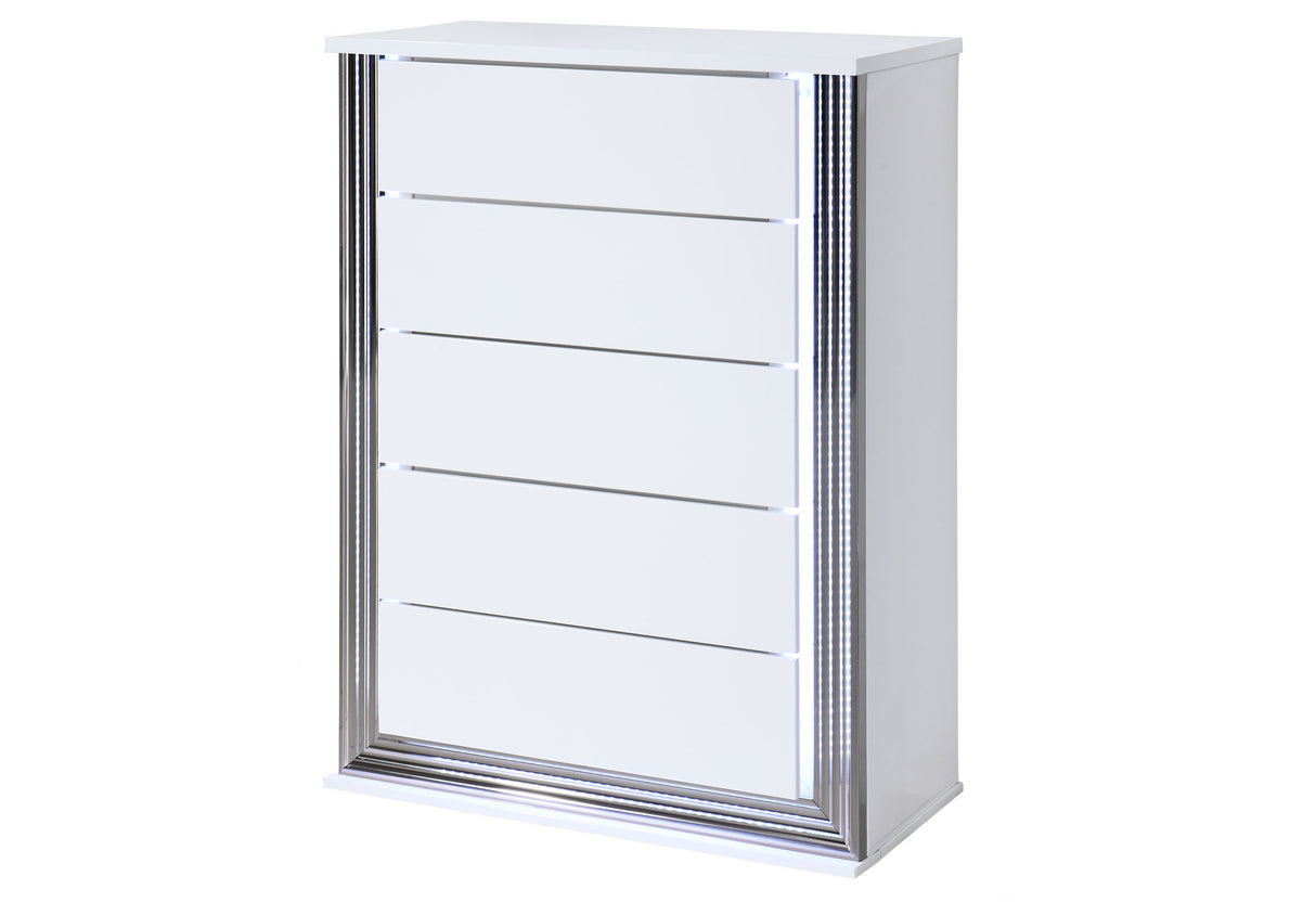 Ylime Smooth White Chest With Led | Global