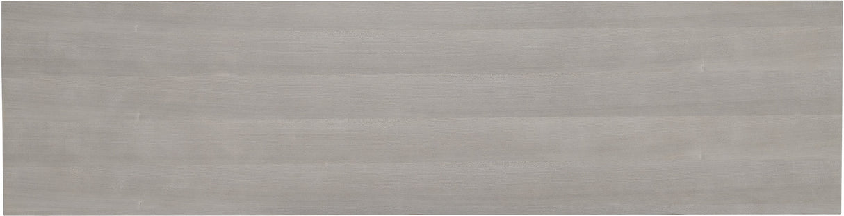 Top view of Hooker Furniture Melange Emile Credenza in gray with silver burl cutout motifs