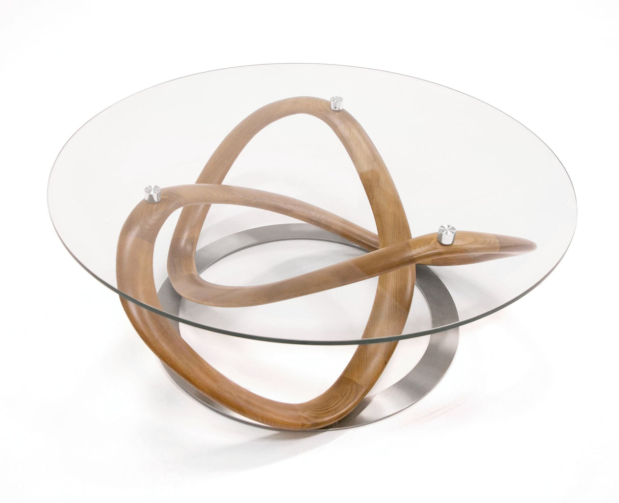 Modrest Michele Modern Glass Walnut Coffee Table | VIG - Home Elegance USA