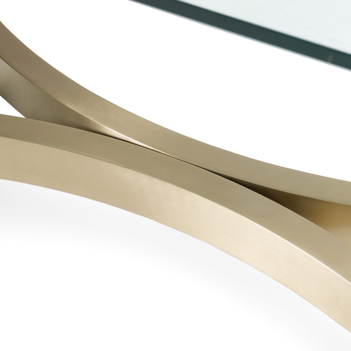 Mingus - Modern Glass + Brushed Brass Rectangualr Dining Table - View Image 1