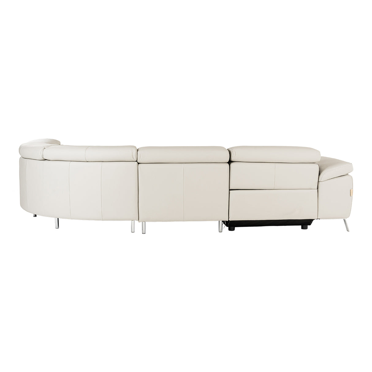 Mini Wonder - Italian Modern Grey Leather Sectional Sofa with Left Facing Recliner - View Image 1