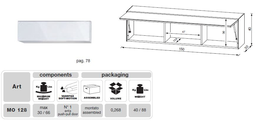 MO-USA2 Modena Grey TV Entertainment System Made In Italy - View Image 1