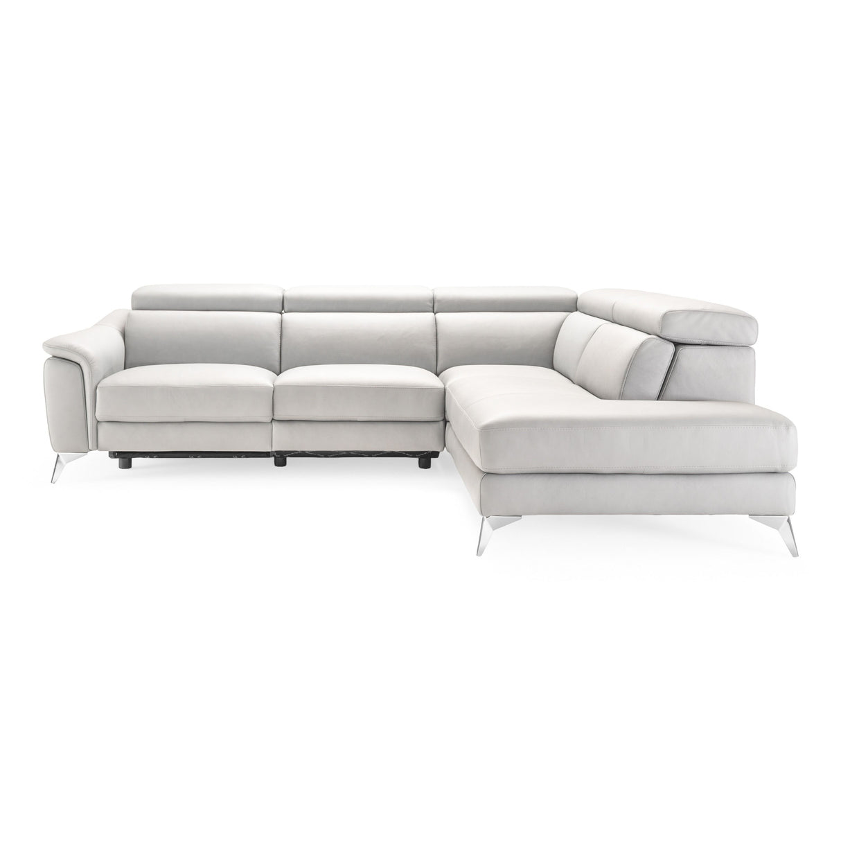 Lamod Italia Monte Carlo - Italian Modern White Leather Right Facing Sectional Sofa