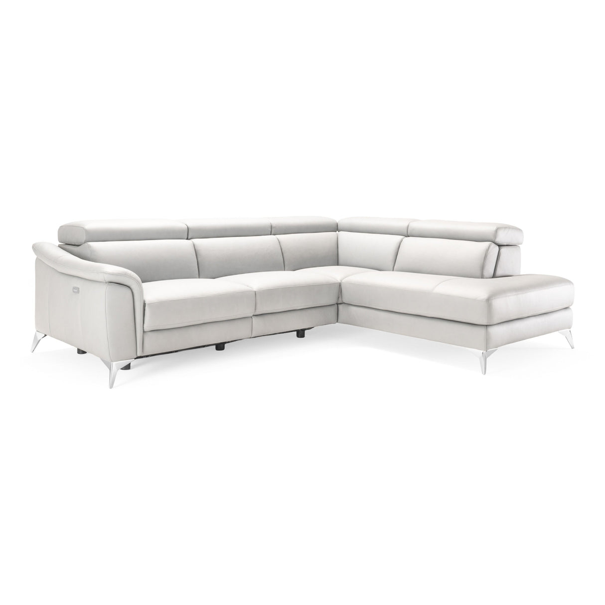 Lamod Italia Monte Carlo - Italian Modern White Leather Right Facing Sectional Sofa