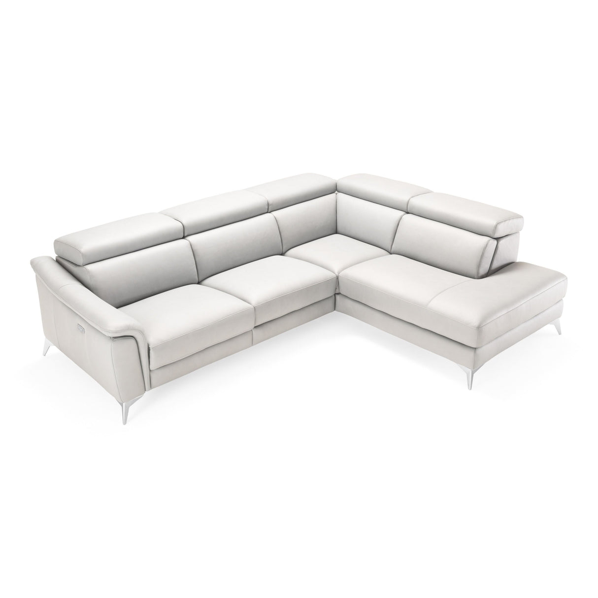Lamod Italia Monte Carlo - Italian Modern White Leather Right Facing Sectional Sofa