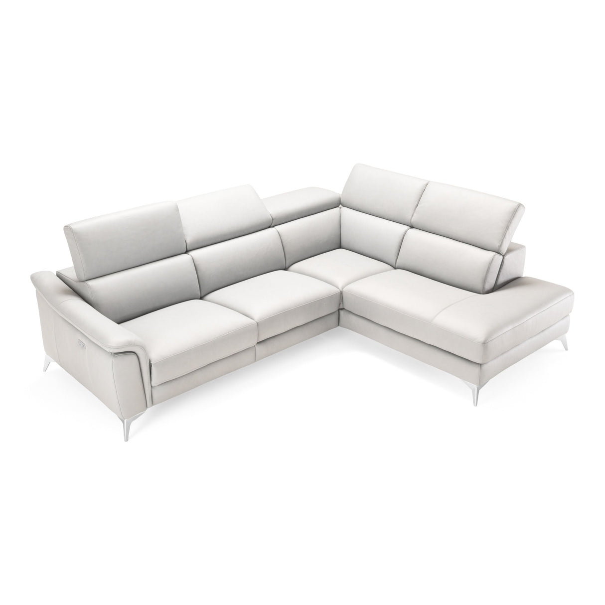 Lamod Italia Monte Carlo - Italian Modern White Leather Right Facing Sectional Sofa