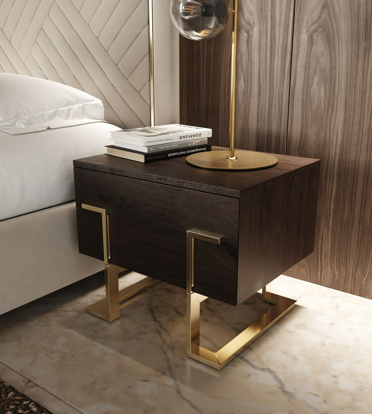 Corrico Modern Off-White Velvet & Champagne Gold Bedroom Set – VIG Furniture - Home Elegance USA