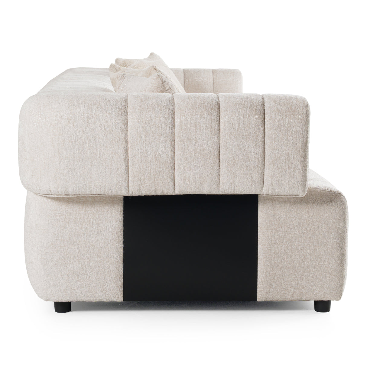 Moreno - Modern Ivory Beige Fabric 4-Seater Sofa - View Image 1
