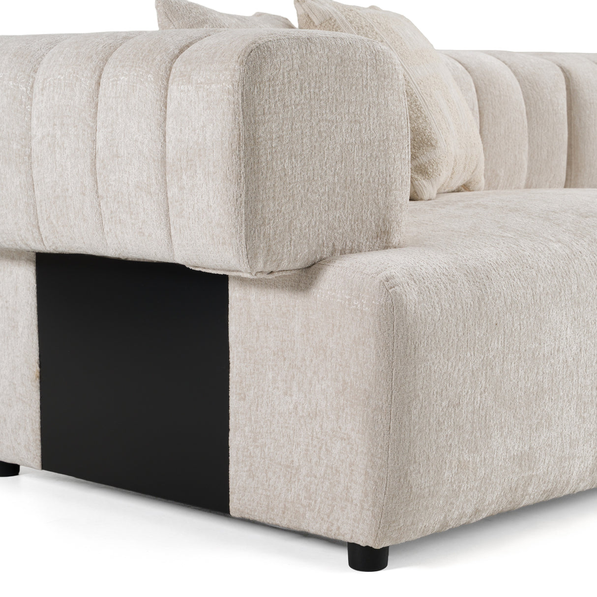 Moreno - Modern Ivory Beige Fabric 4-Seater Sofa - View Image 1