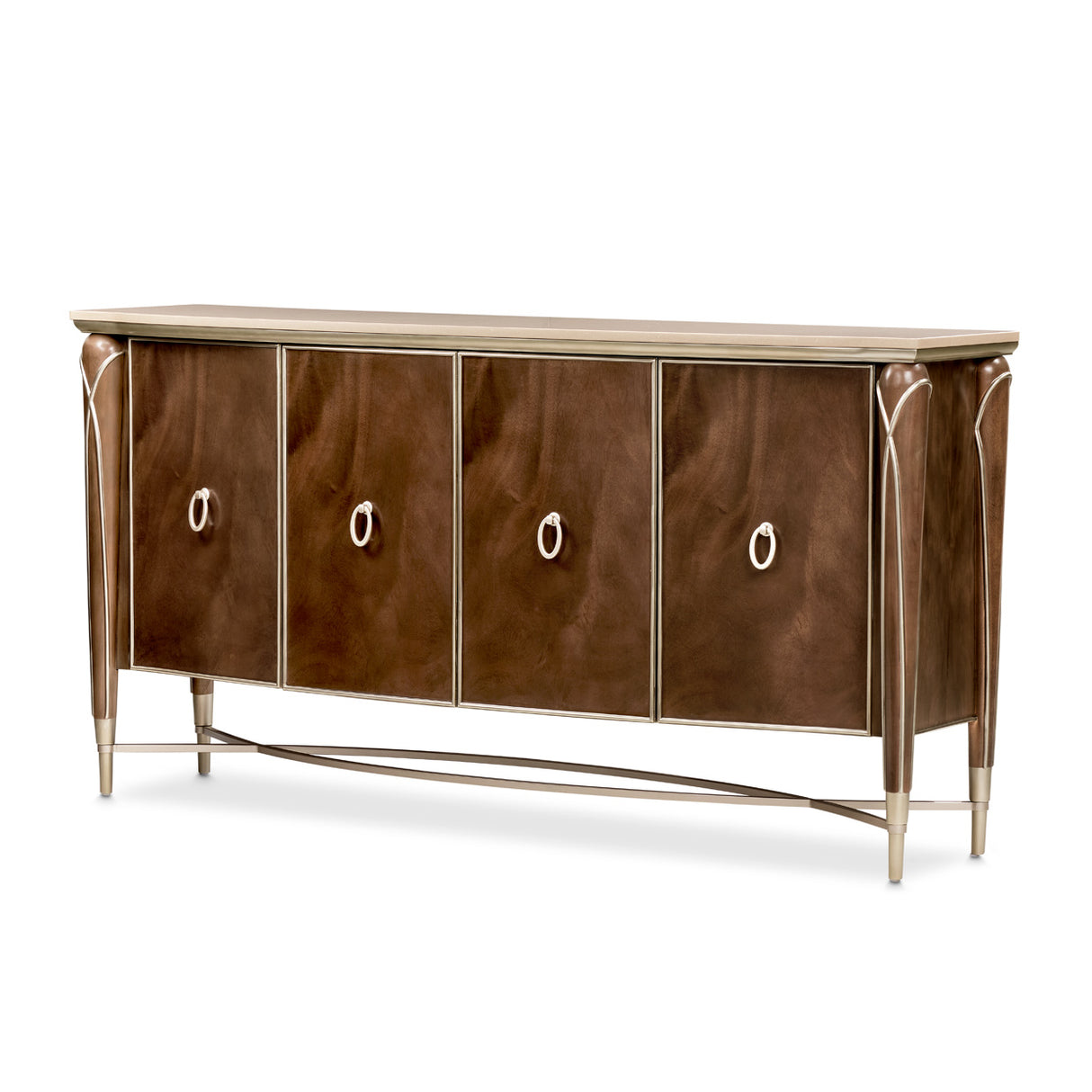 Michael Amini Villa Cherie Sideboard Buffet Cabinet | Caramel & Hazelnut Finishes