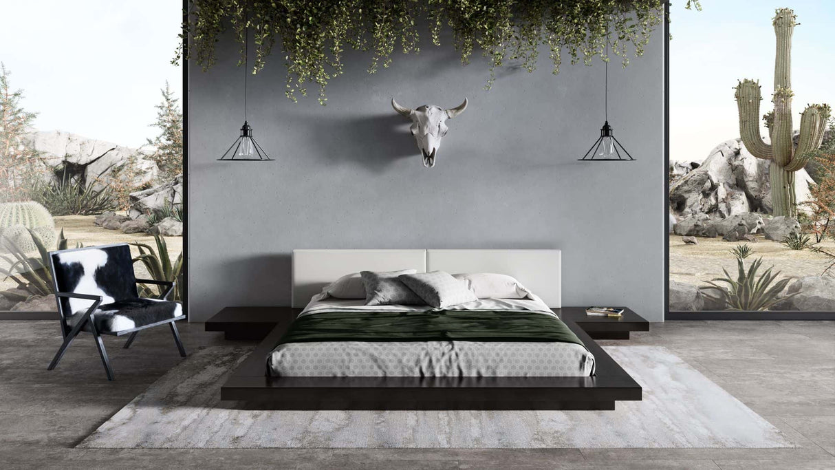 Tokyo - Eastern King Contemporary Black and White Platform Bed - View Image 1