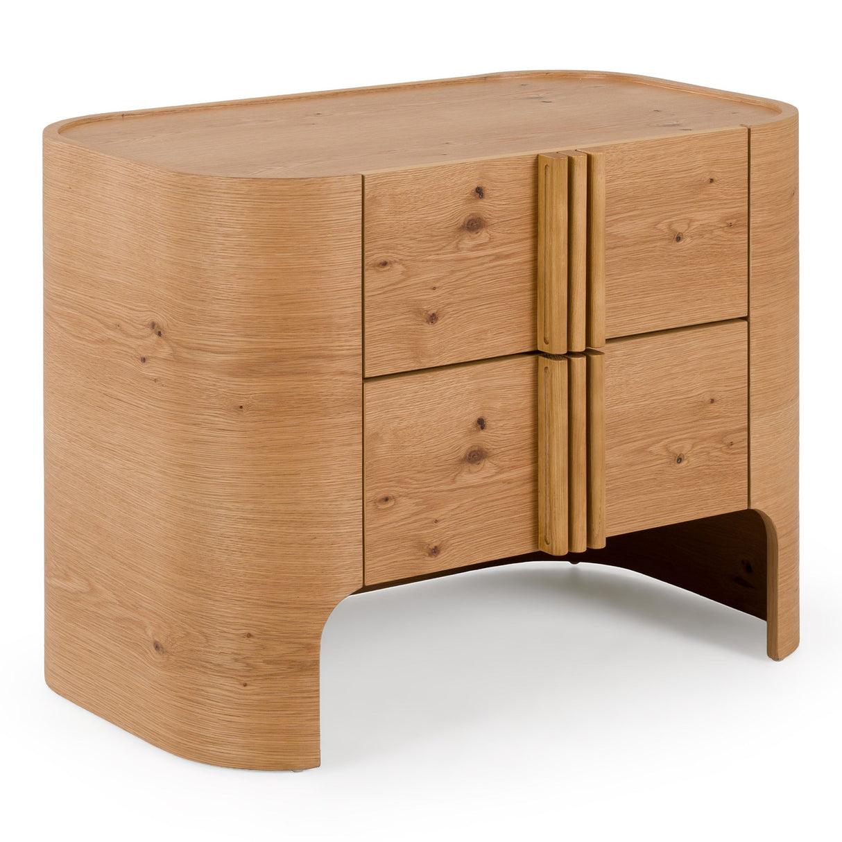 Eastern King Newhart - Modern Beige Fabric + Natural Oak 4-Piece Bedroom Set