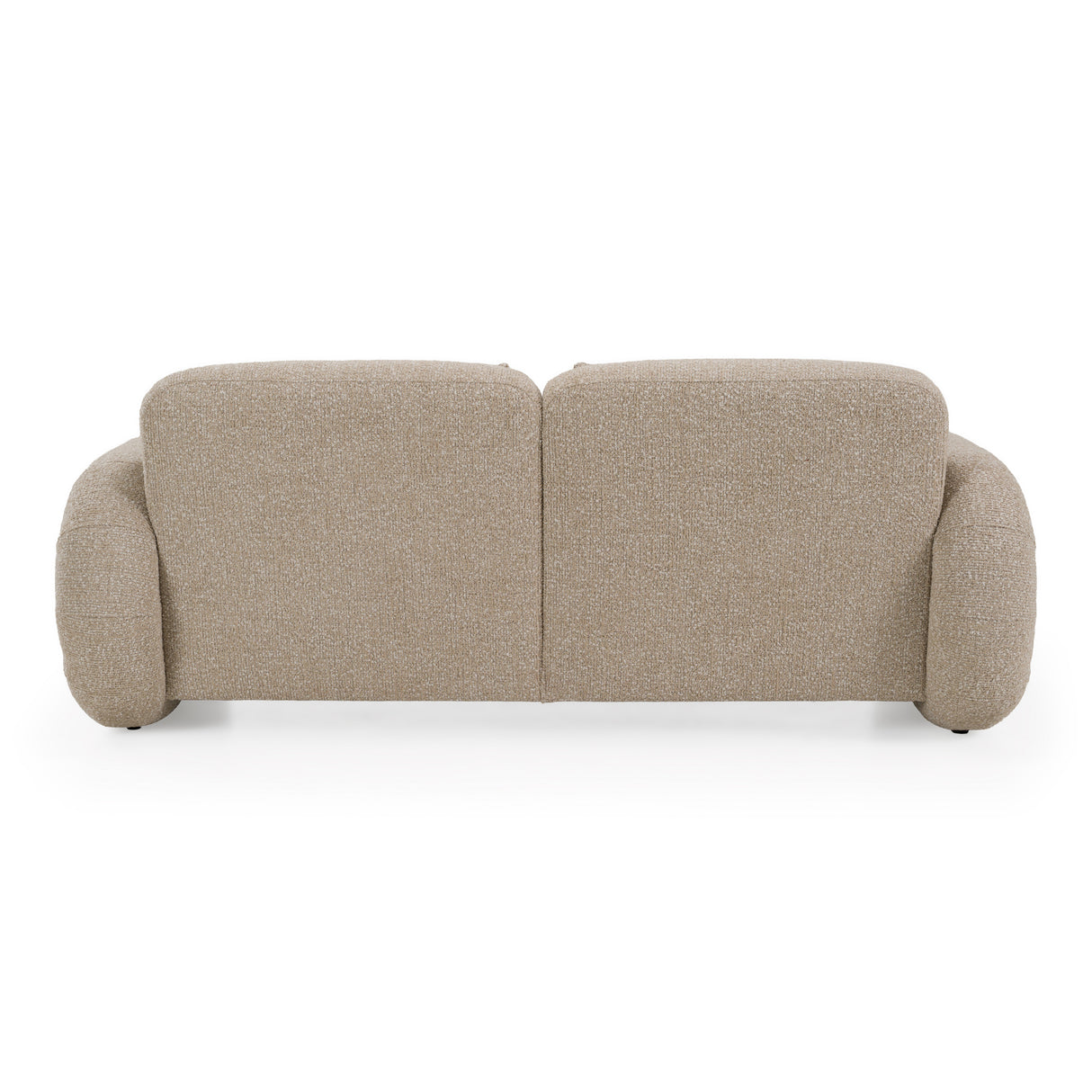 Odette - Modern Beige Fabric + White Burl Loveseat Sofa - View Image 1