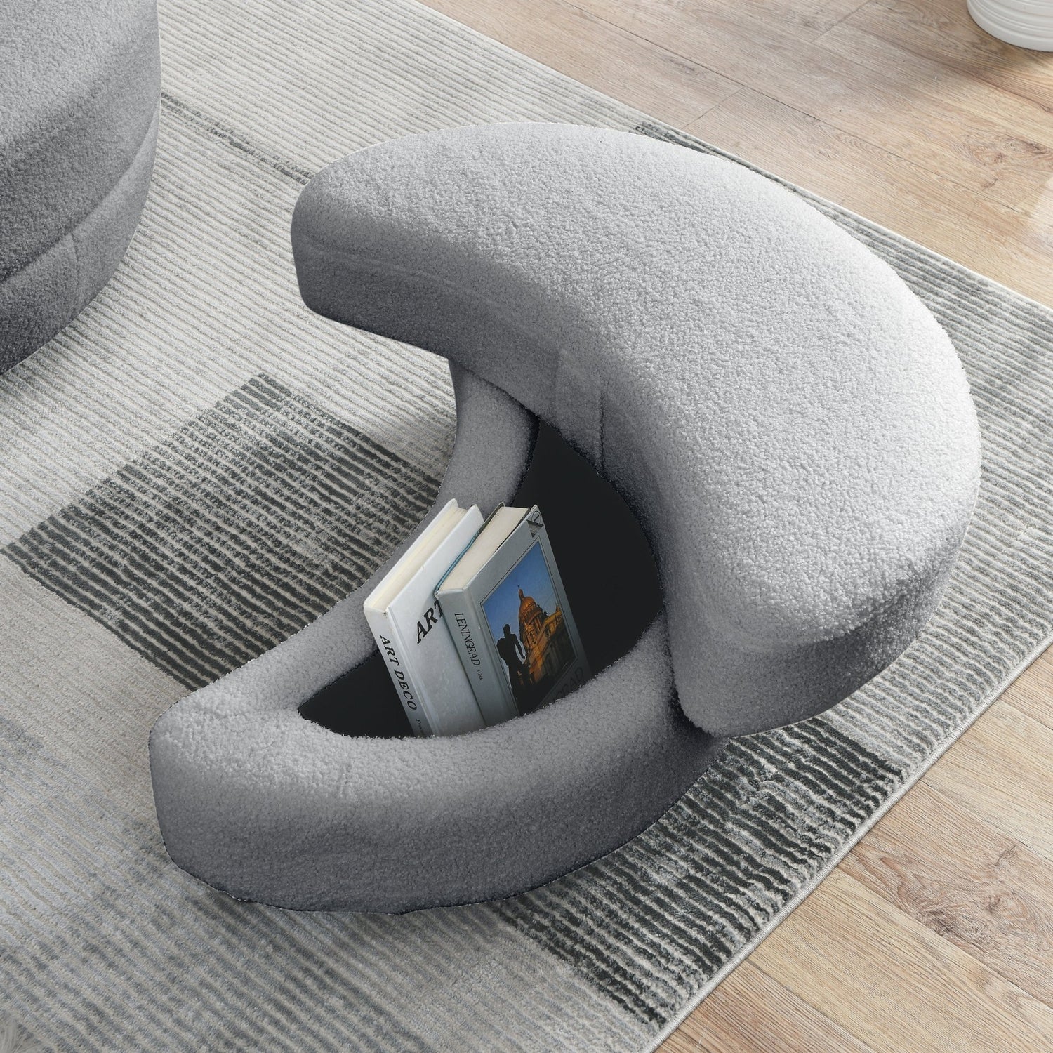 39"W Oversized Swivel Chair with moon storage ottoman for Living Room, Modern Accent Round Loveseat Circle Swivel Barrel Chairs for Bedroom Cuddle Sofa Chair Lounger Armchair, 4 Pillows, Teddy Fabric | Home Elegance USA