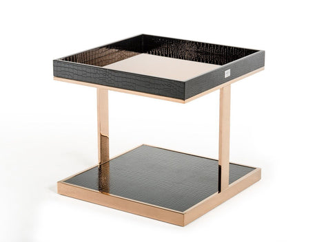A&X Padua Modern Large Black & Rosegold End Table | Home Elegance USA