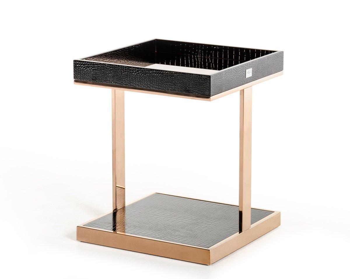 A&X Padua Modern Small Champagne & Rosegold End Table | Home Elegance USA