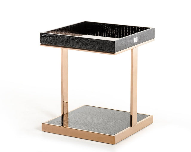 A&X Padua Modern Small Champagne & Rosegold End Table | Home Elegance USA