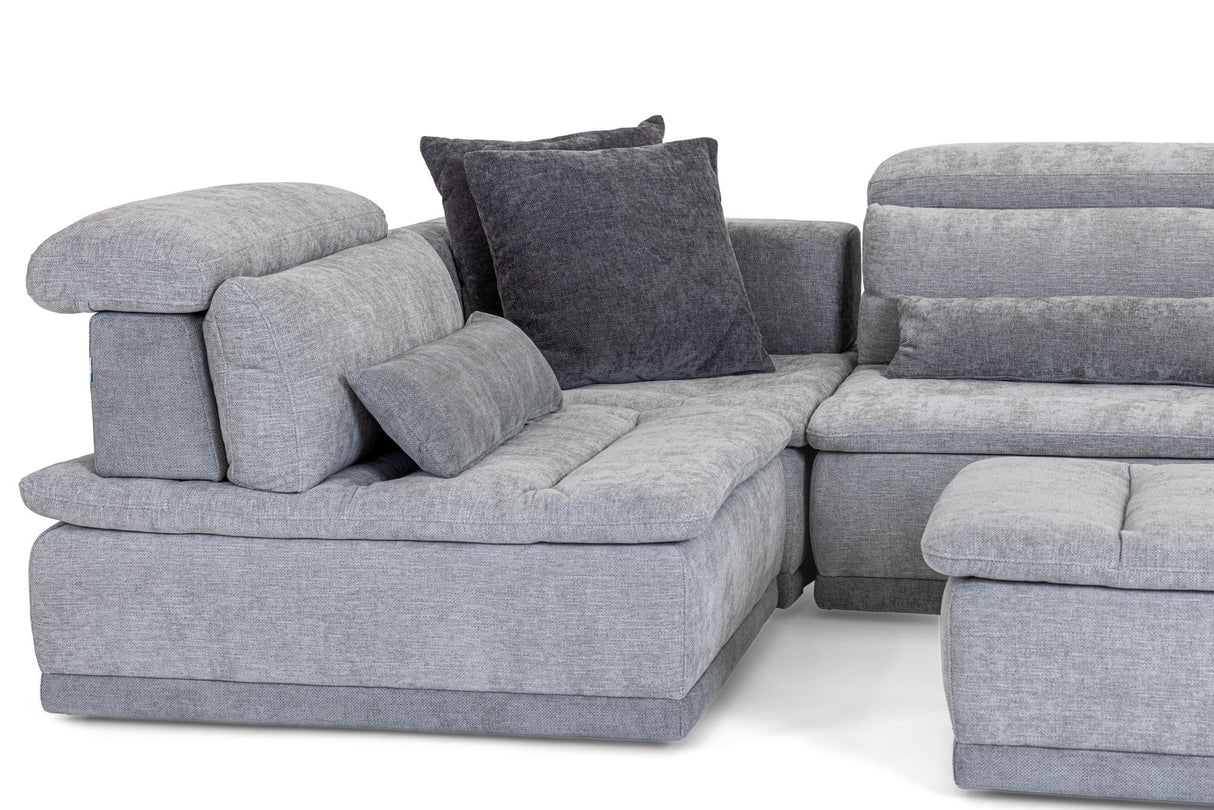 Panorama Italian Modern Grey Fabric Modular Sectional Sofa – Made in Italy - Home Elegance USA