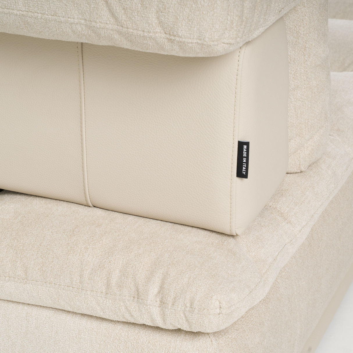 Panorama Italian Modern Beige Fabric & Leather Modular Sectional Sofa – Made in Italy - Home Elegance USA