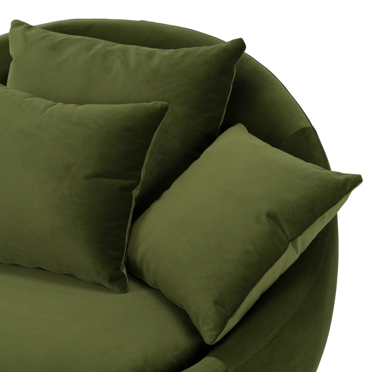 Pascal Modern Round Green Velvet Swivel Lounge Chair - View Image 1