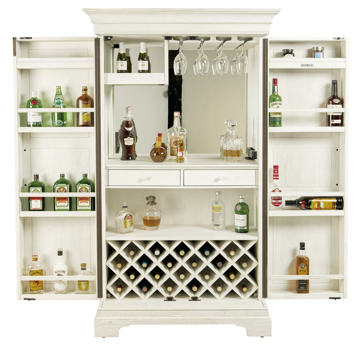 Passport II Wine and Bar Cabinet - Front Open | Howard Miller