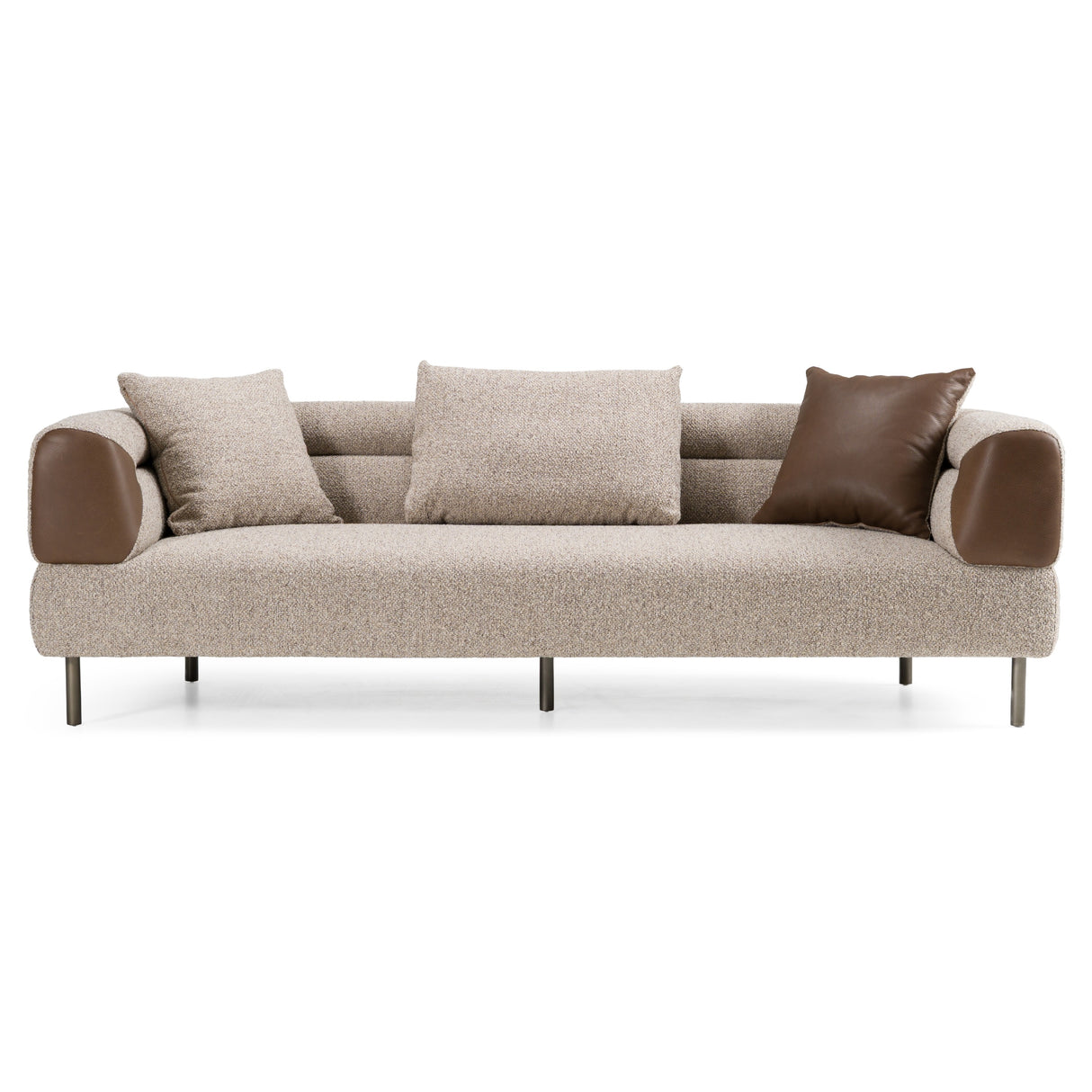 Plume - Modern Brown Fabric Sofa - View Image 1