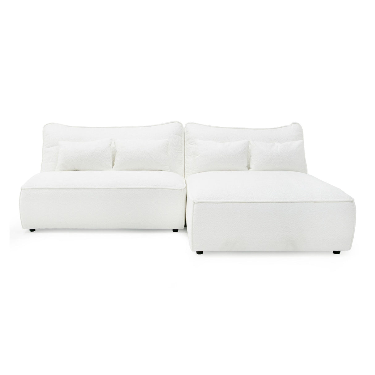 Divani Casa Racine - Modern White Fabric Modular Sectional Sofa