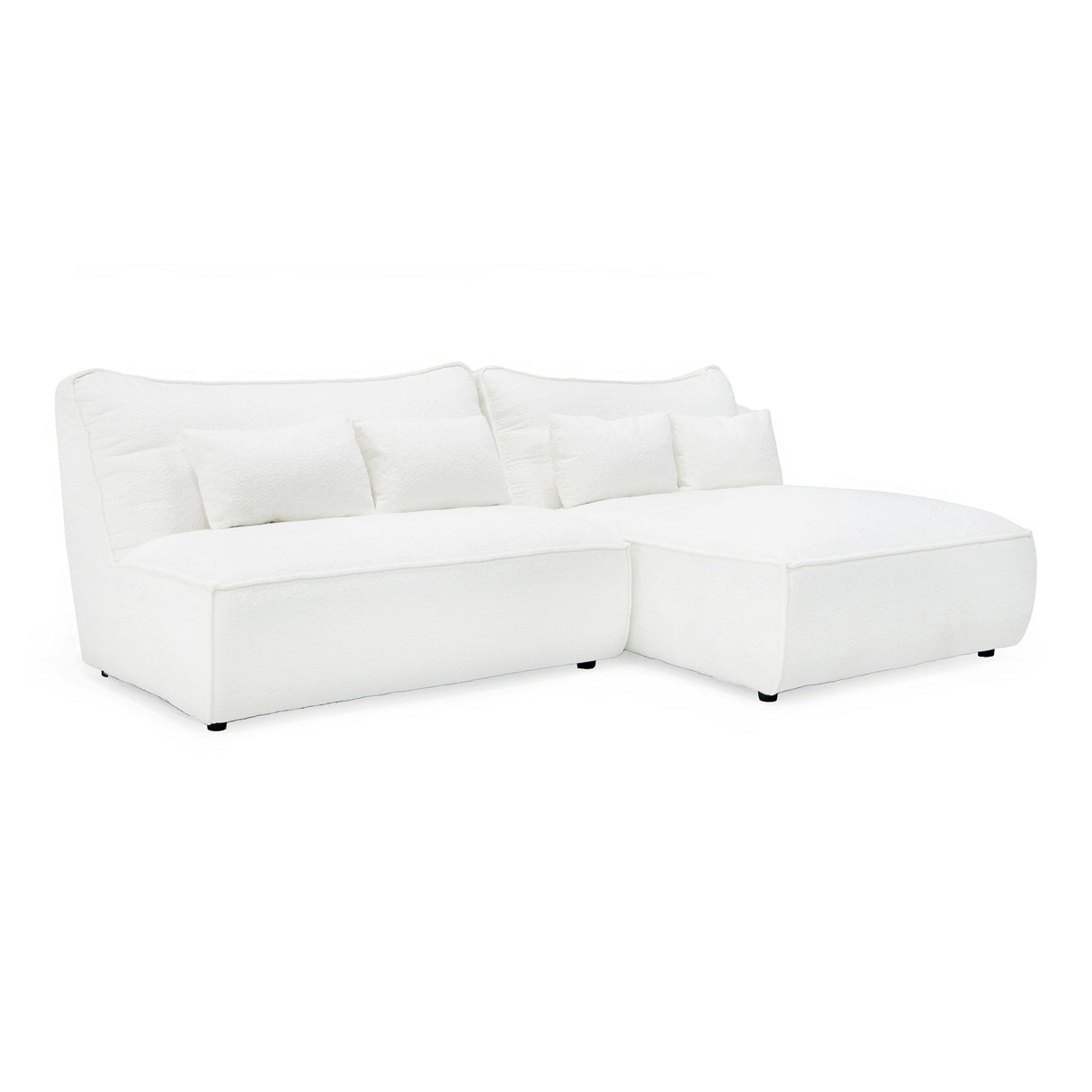 Divani Casa Racine - Modern White Fabric Modular Sectional Sofa