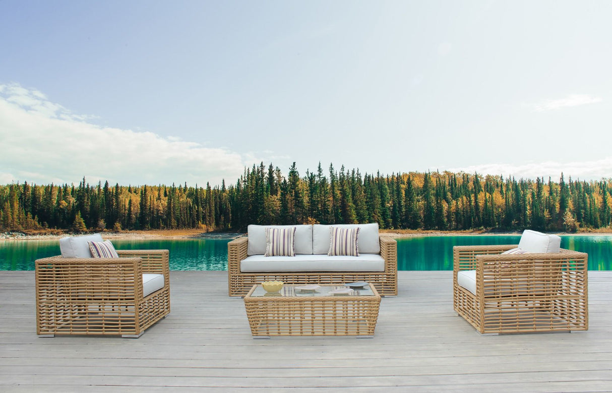 VIG Furniture - Renava Ko Tao Outdoor Beige Wicker Sofa Set