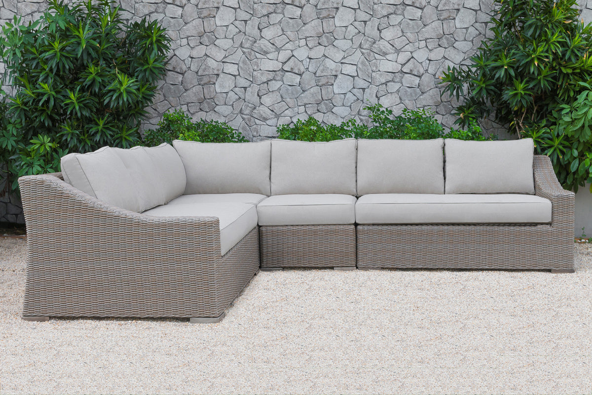 Pacifica Outdoor Beige Sectional Sofa Set - View Image 1