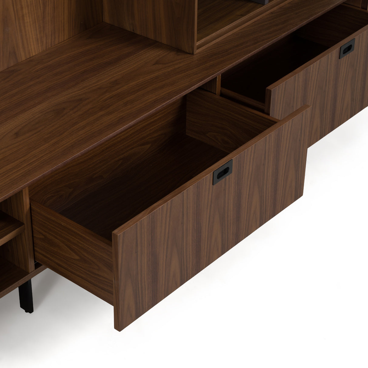 Raskin - Contemporary Walnut Entertainment Center w/ LED Lighting - View Image 1