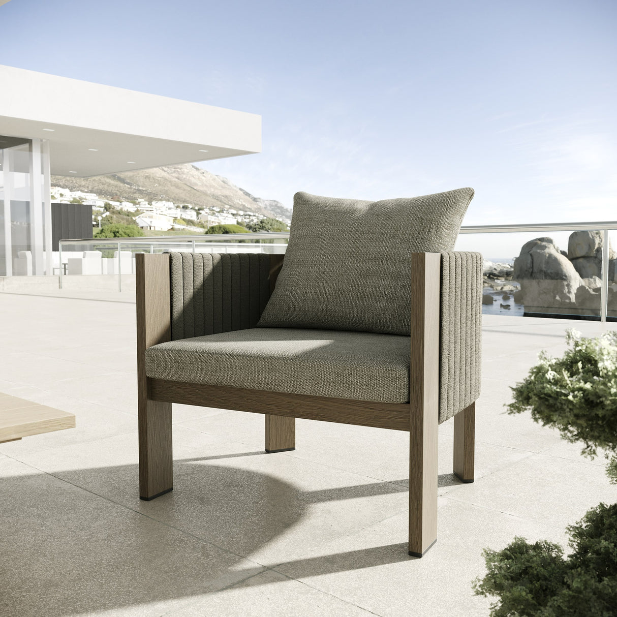 Salvora - Outdoor Beige Fabric & Grey Rope Sofa Set - View Image 1