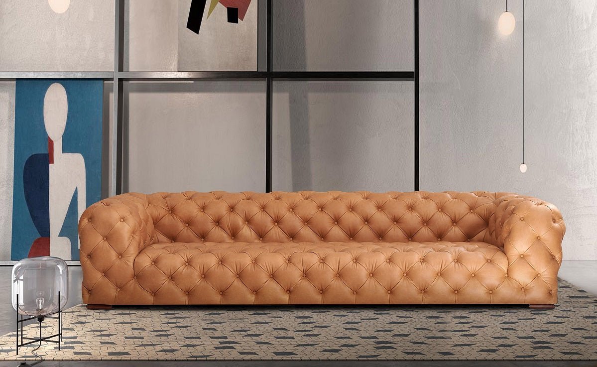Divani Casa Dexter - Transitional Camel Tufted Sofa - sold by Home Elegance USA