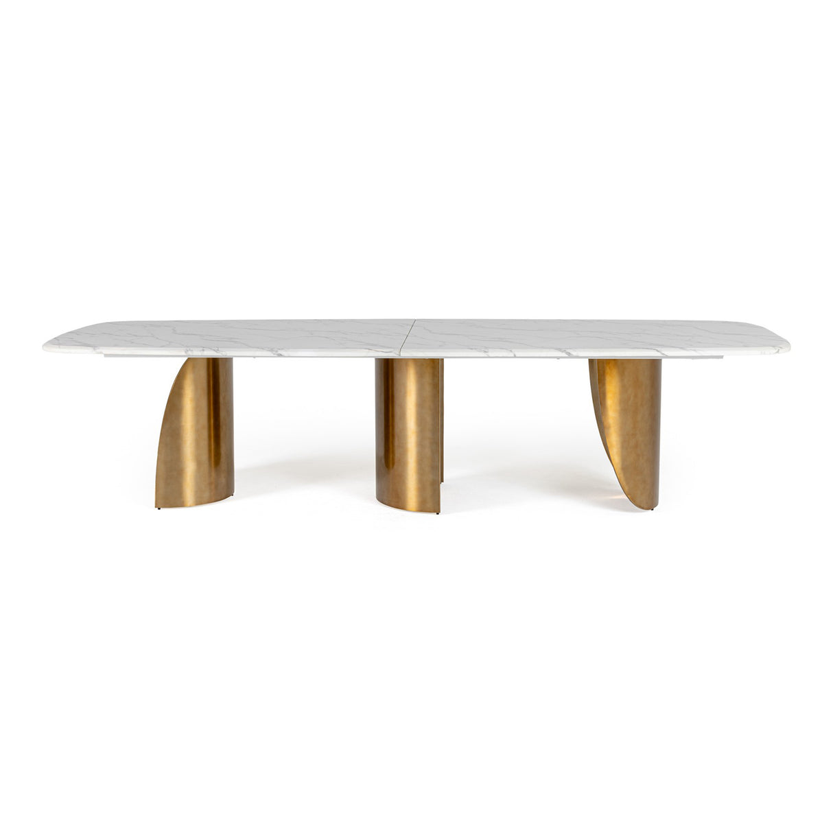 Reynold - Glam Faux Marble + Gold Stainless Steel Dining Table - View Image 1