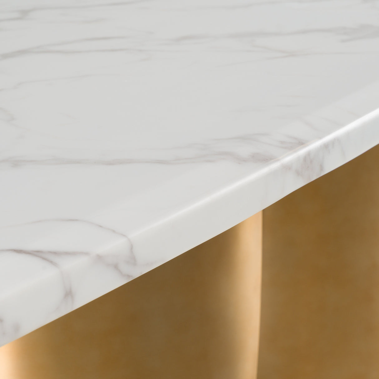 Reynold - Glam Faux Marble + Gold Stainless Steel 94-Inch Dining Table - View Image 1