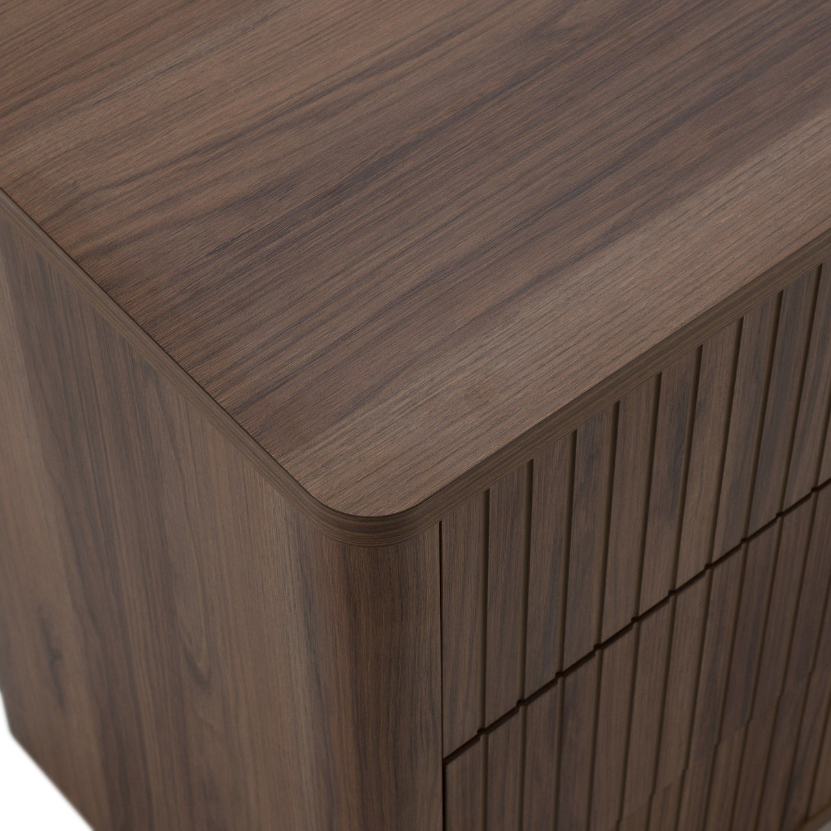Eastern King Harris + Roma - Modern Brown Fabric + Walnut 4-Piece Bedroom Set