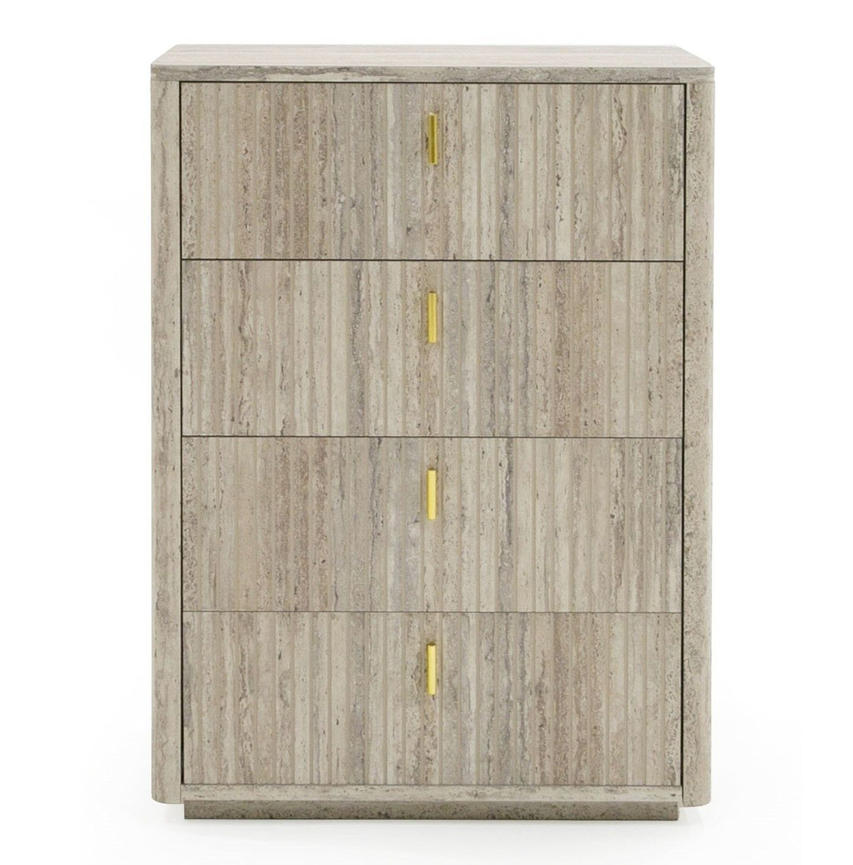 Nova Domus Roma - Modern Faux Travertine + Gold Chest