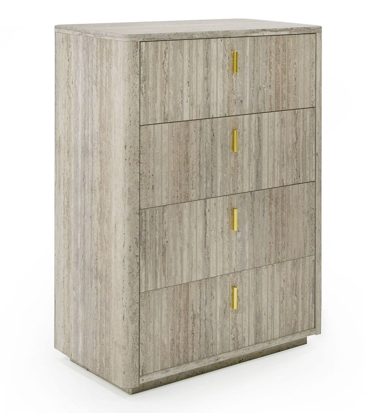 Nova Domus Roma - Modern Faux Travertine + Gold Chest